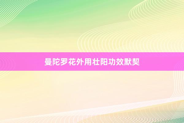 曼陀罗花外用壮阳功效默契